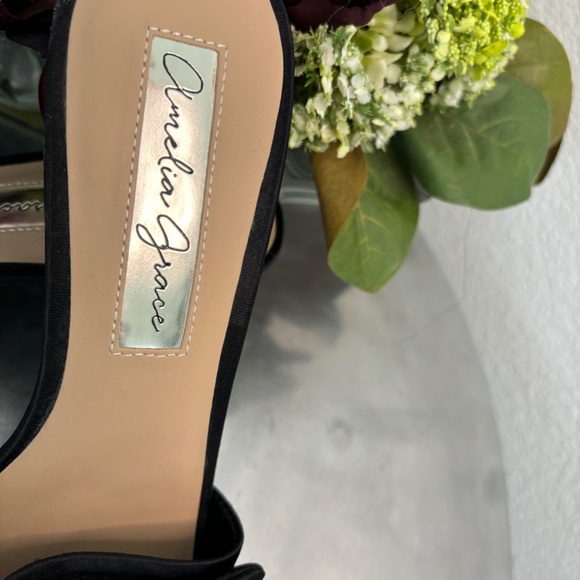 AMELIA GRACE  Satin rhinestone kitten heel - Picture 6 of 7